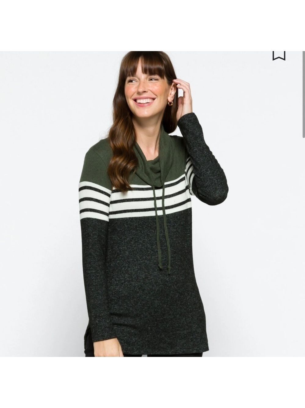 𝅺Market and Spruce Cameron Cowl Neck Brushed Knit Top